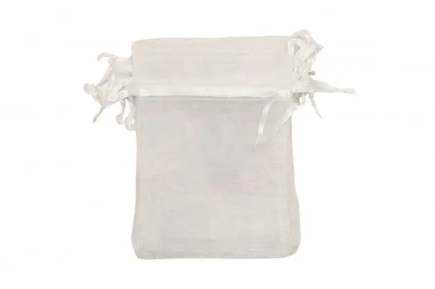 Біло-сірі мішечки з органзи 9×12 упаковка 100 шт