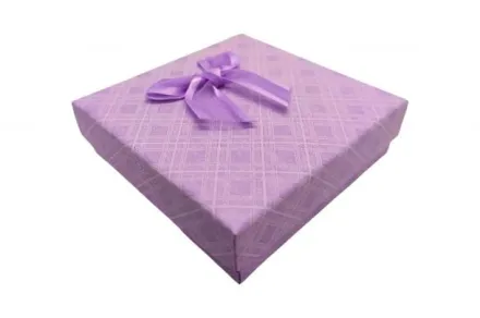 Коробки для прикрас с бантом фіолетові 9×9 упаковка 24 шт