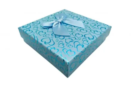 Коробки для прикрас Серця блакитні 9×9 упаковка 24 шт