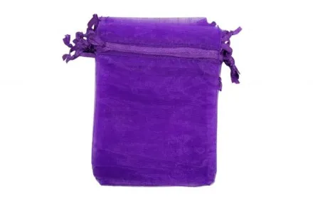 Фіолетові мішечки з органзи 9×12 упаковка 100 шт