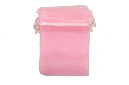 Рожеві мішечки з органзи 9×12 упаковка 100 шт