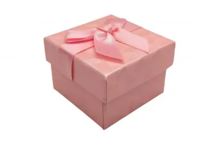 Подарункова коробка для каблучки 5/5 рифлен рожевий 24 шт