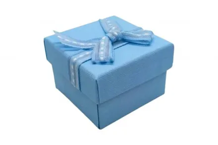 Подарункова коробочка для обручок Фатин блакитна 5×5 24 шт