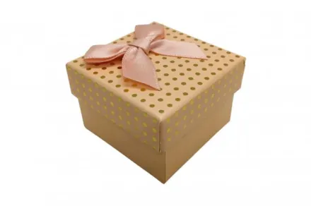 Подарункова коробочка для сережок Крапка оранж 5×5 24 шт