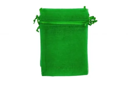 Зелені мішечки з органзи 9×12 упаковка 100 шт